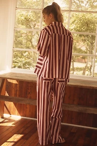 Damson Madder Florie Stripe Cotton Pajama Set