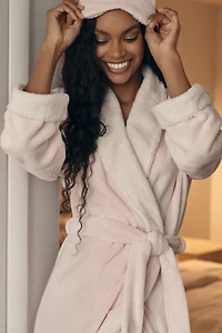 Papinelle Plush Sherpa Robe & Sleep Mask Set
