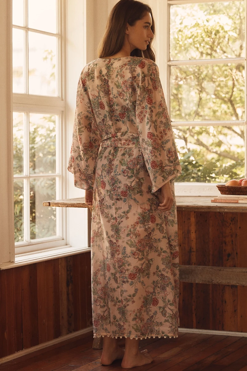 Papinelle Layla Silk Blend Lace Maxi Robe