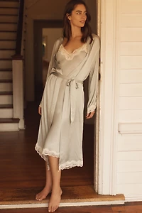 Papinelle Annabelle Satin Lace Maxi Robe