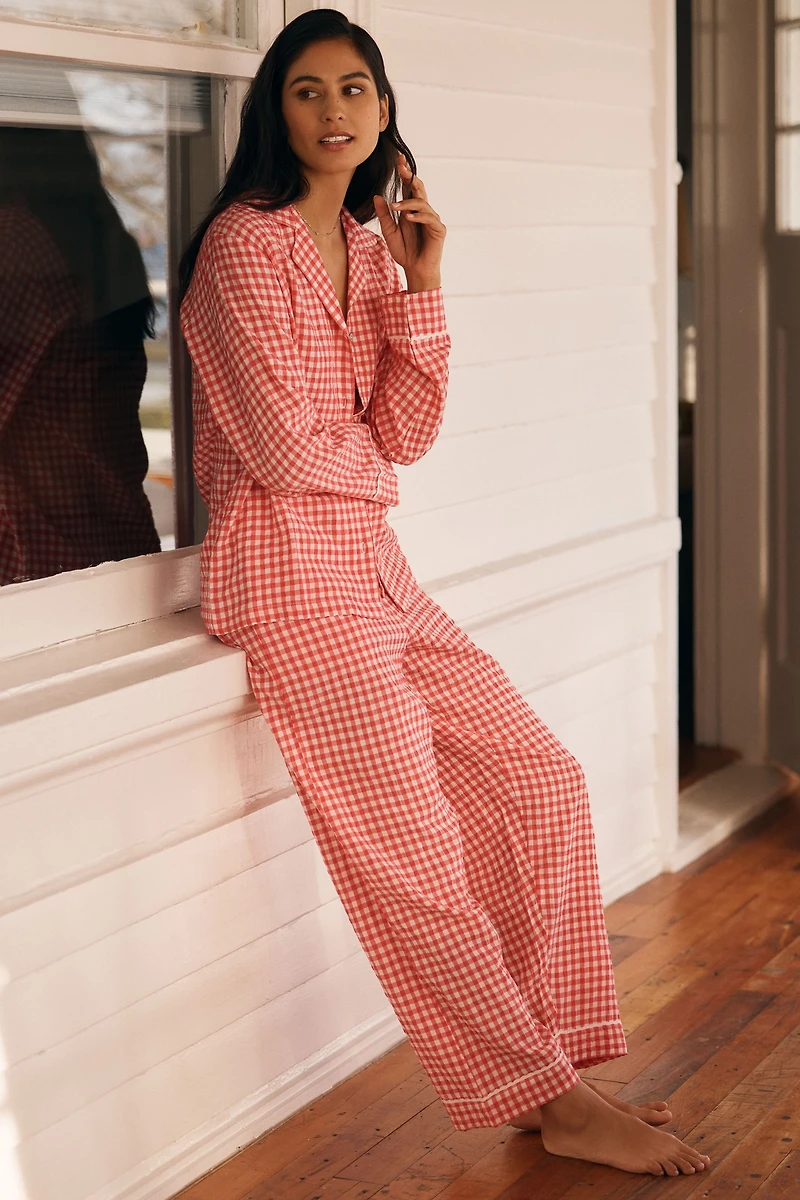 Papinelle Seersucker Gingham Pajama Set