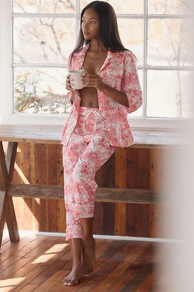 Papinelle Toile De Jouy Cotton Crop Pajama Set