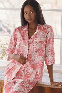 Papinelle Toile De Jouy Cotton Crop Pajama Set