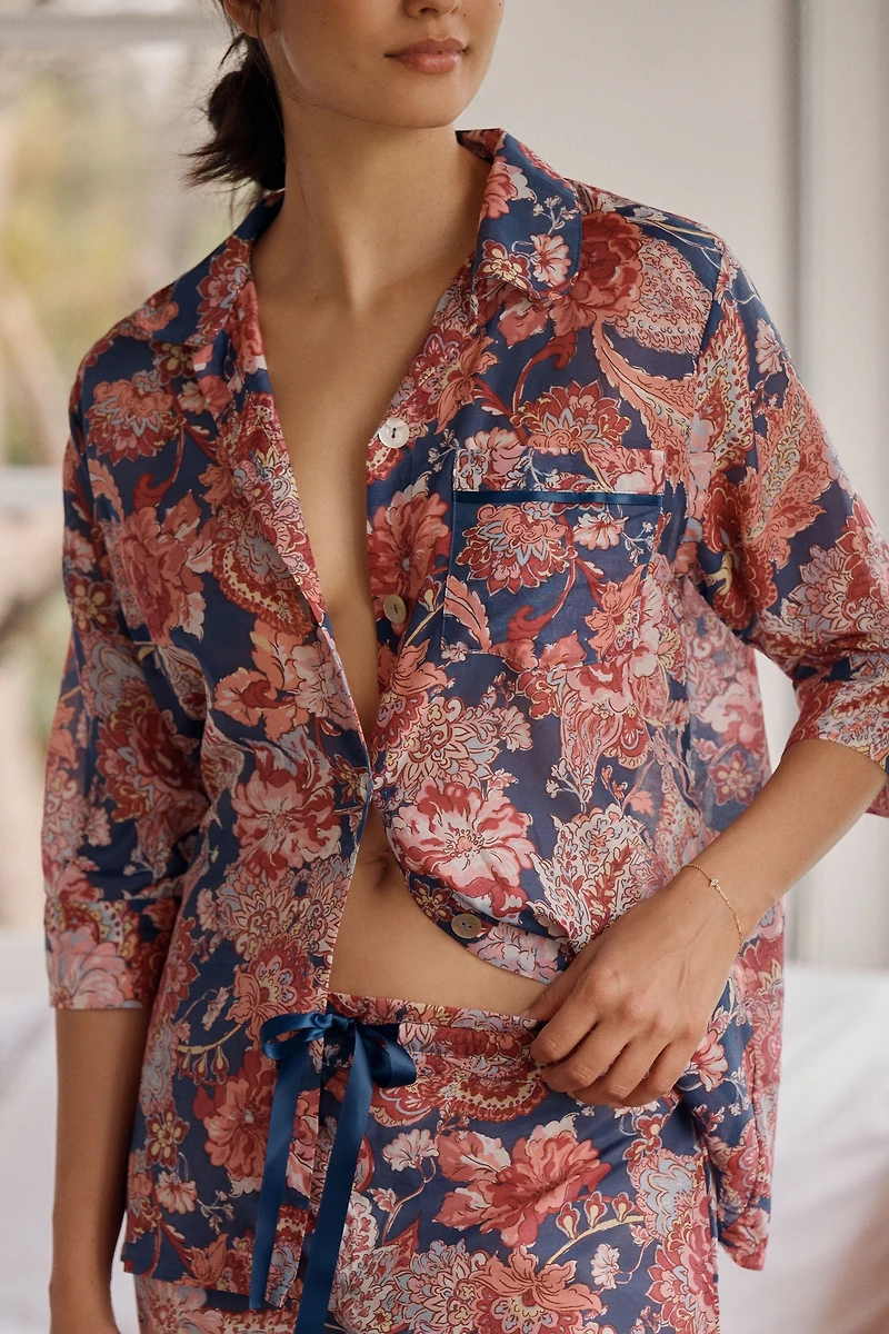 Papinelle Ella Cotton-Silk Crop Pajama Set