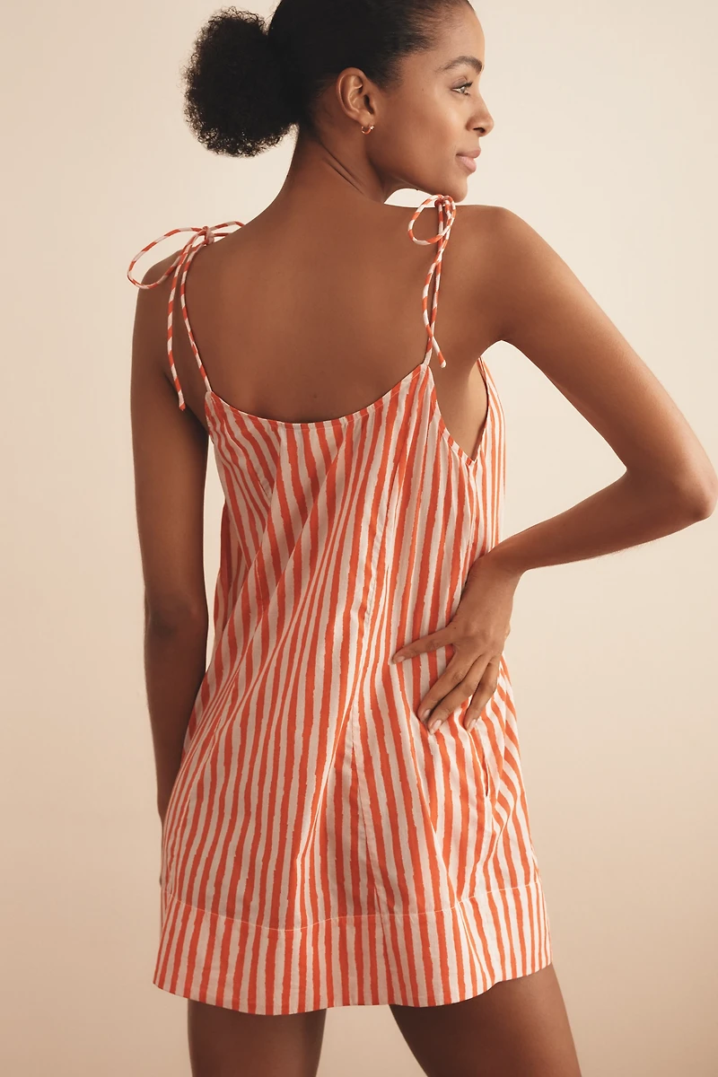 Farm Rio x Anthropologie Tie-Strap Mini Nap Dress