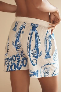 Farm Rio x Anthropologie Printed Cotton Boxer Shorts
