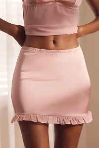 By Anthropologie Sheer Ruffle Mini Skirt
