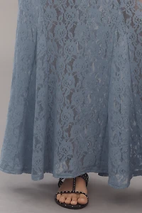 By Anthropologie Sheer Tiered Lace Maxi Skirt