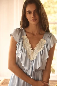 LyreBird Silky Lace Ruffle Romper