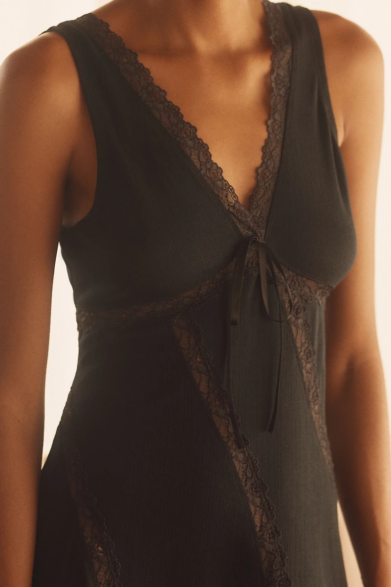 LyreBird Pointelle Lace Mini Dress