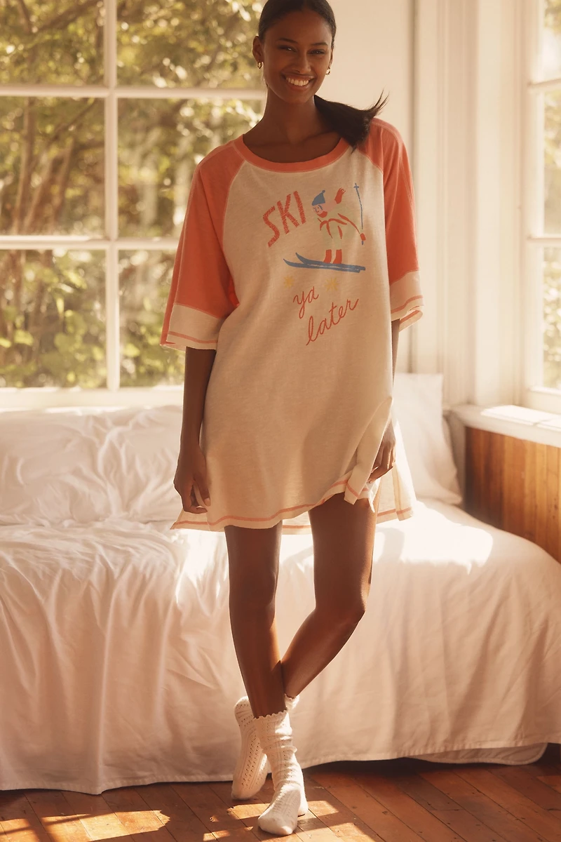 By Anthropologie Oversized Graphic Sleep T-Shirt