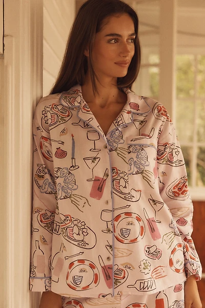 LyreBird Cloud Flannel Pajama Top