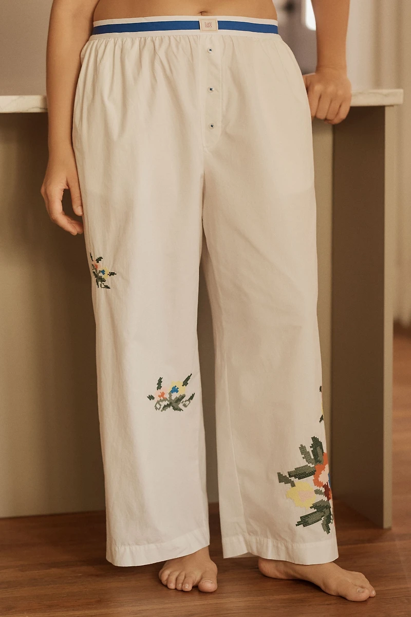 The Wren Embroidered Boxer Pants by LyreBird