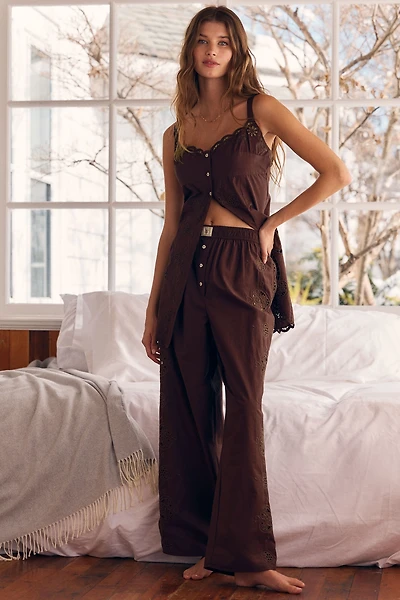 LyreBird Eyelet Embroidered Boxer Pants