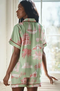 Katie Kime City Toile Pajama Shorts Set
