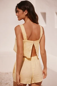 LSPACE Long Island Linen Crop Top