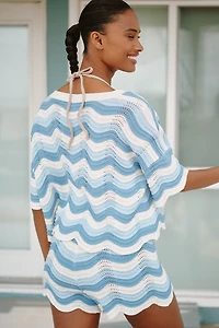 LSPACE Make Waves Short-Sleeve Crop Top