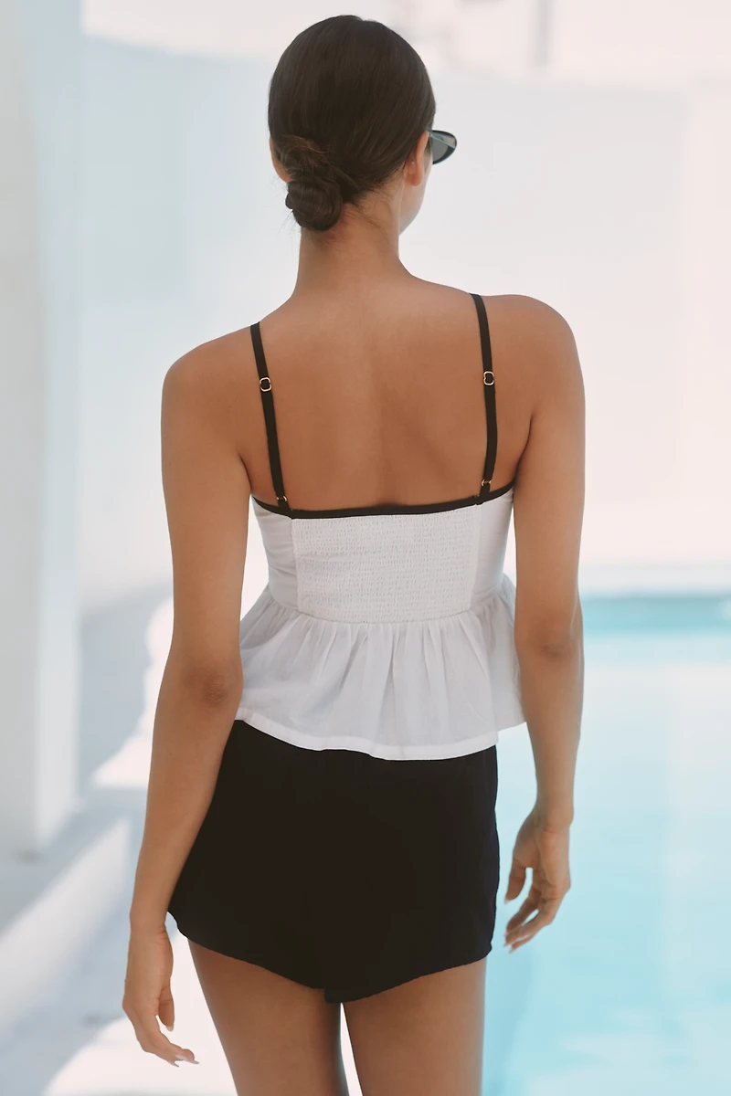 LSPACE Agnes Tie-Front Poplin Tank
