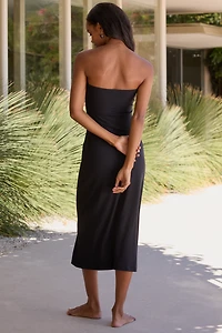 LSPACE Lisette Strapless Twist-Front Midi Dress