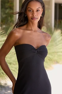 LSPACE Lisette Strapless Twist-Front Midi Dress