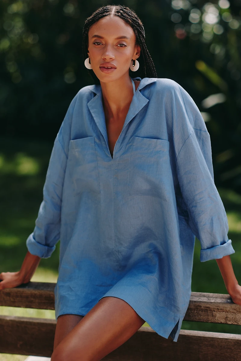 LSPACE Oasis Linen Long-Sleeve Tunic