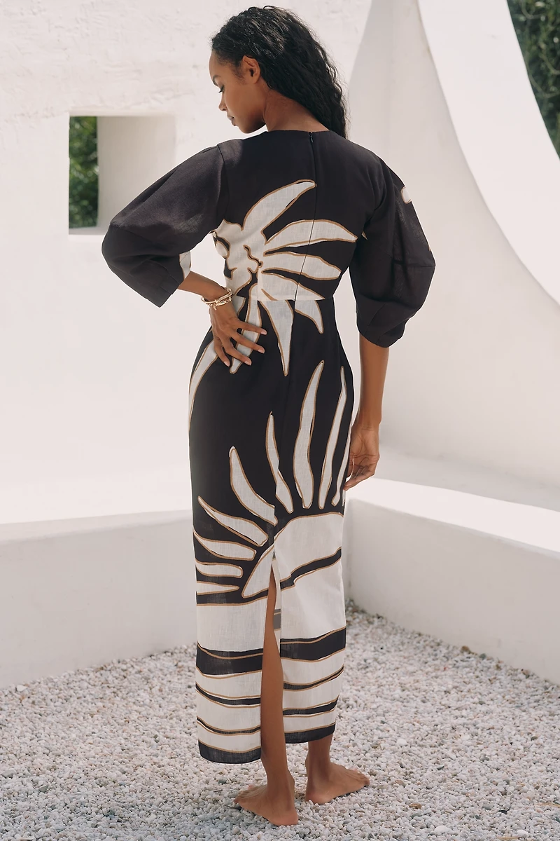 Cala de la Cruz x Anthropologie Gaia Puff-Sleeve Maxi Dress