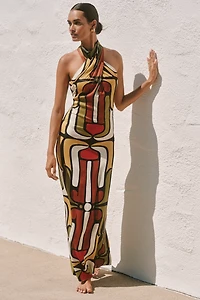 Cala de la Cruz Oliviera Halter Maxi Dress