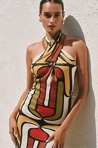 Cala de la Cruz Oliviera Halter Maxi Dress