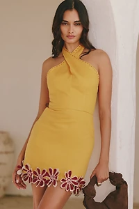 Cala de la Cruz Veneta Linen Halter Mini Dress