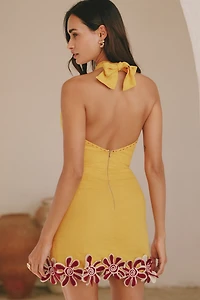 Cala de la Cruz Veneta Linen Halter Mini Dress