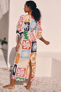 Cala de la Cruz x Anthropologie Gaia Puff Sleeve Maxi Dress