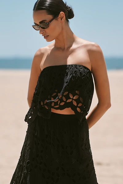 Tiare Hawaii Bora Embroidered Strapless Top