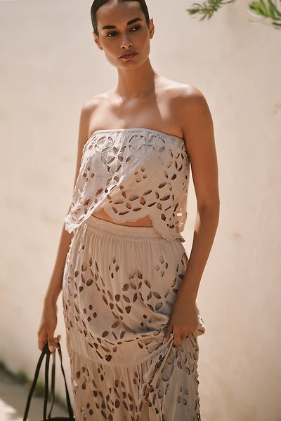 Tiare Hawaii Bora Embroidered Strapless Top