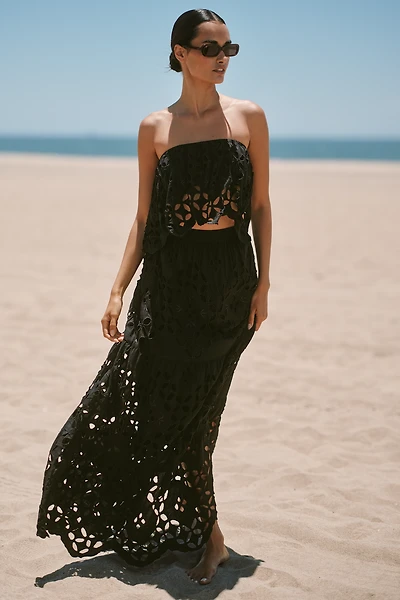 Tiare Hawaii Bora Embroidered Midi Skirt