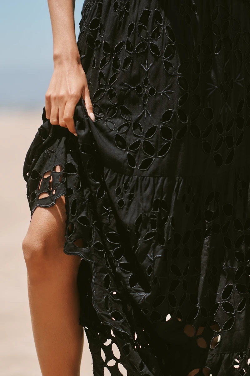 Tiare Hawaii Bora Embroidered Midi Skirt