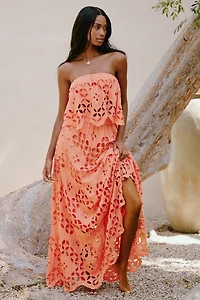 Tiare Hawaii Bora Embroidered Midi Skirt