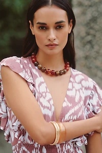 Tiare Hawaii Dahlia Ruffled V-Neck Maxi Dress