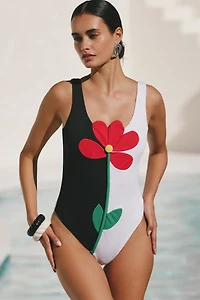 NAU Bikinis Flower One-Piece Swimsuit
