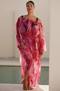 Villa Fresca Malia Plus Pleated Cover-Up Maxi Dress