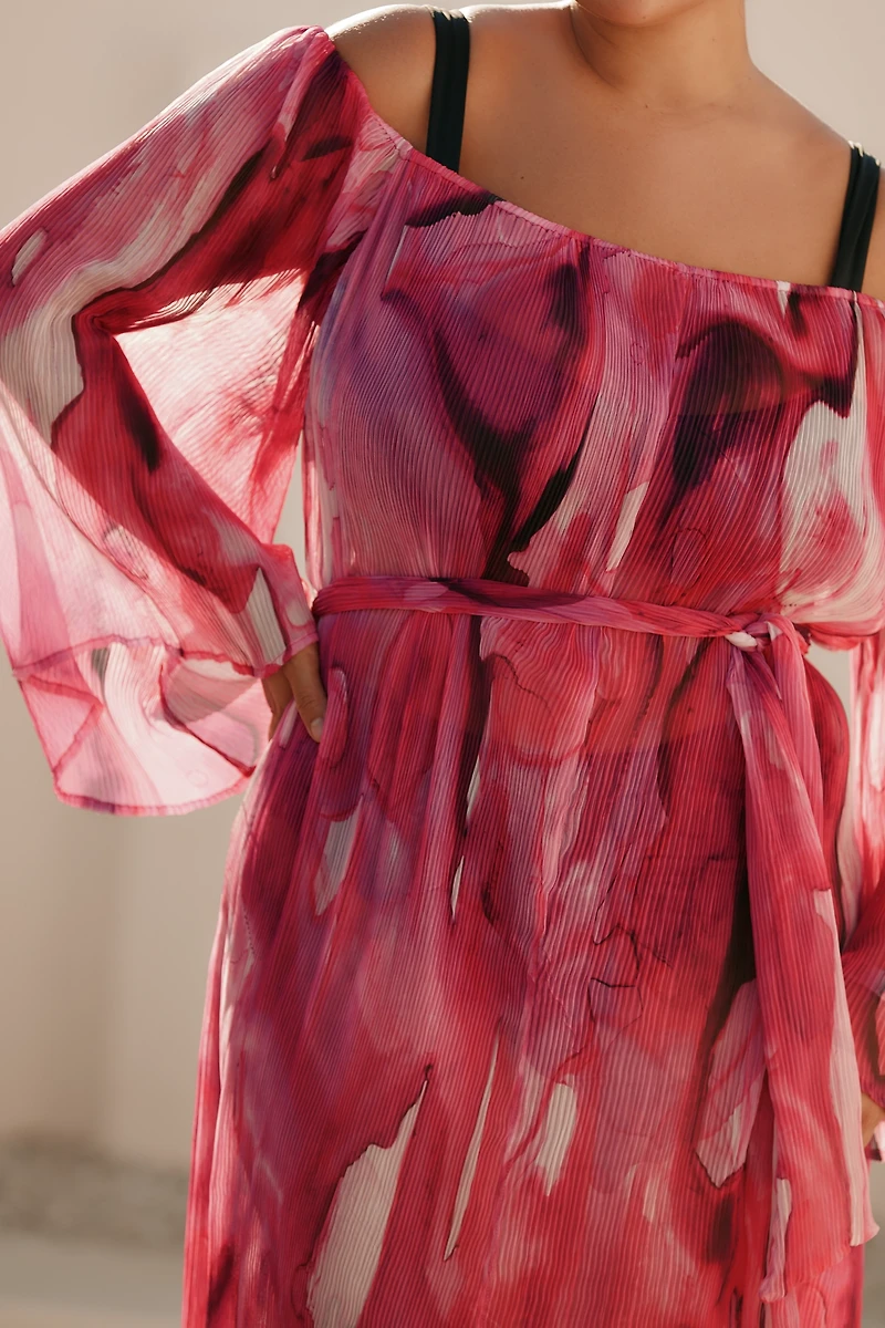 Villa Fresca Malia Plus Pleated Cover-Up Maxi Dress