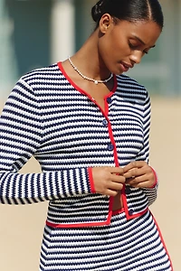 Beach Riot Calla Jacquard Striped Cardigan Top