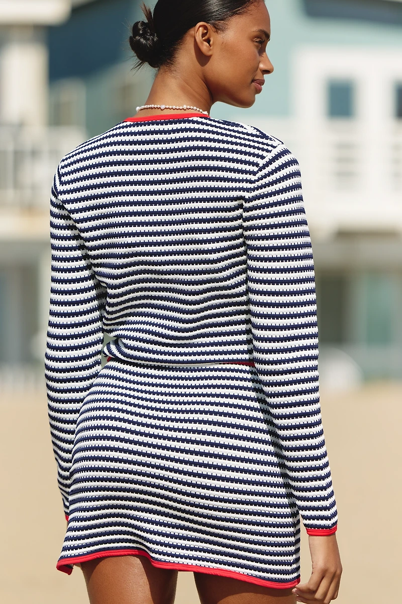 Beach Riot Calla Jacquard Striped Cardigan Top