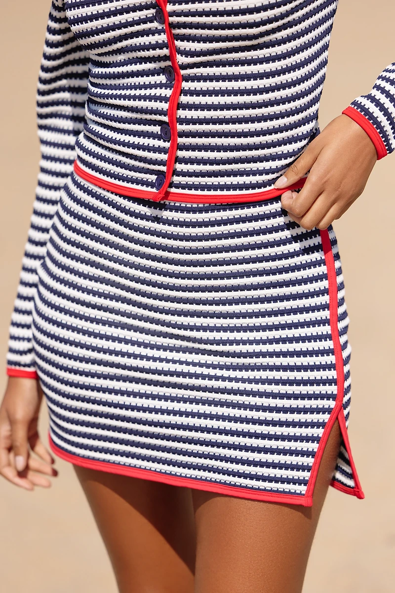 Beach Riot Eli Jacquard Striped Mini Skirt