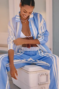 Beach Riot Cassidy Linen Buttondown Top