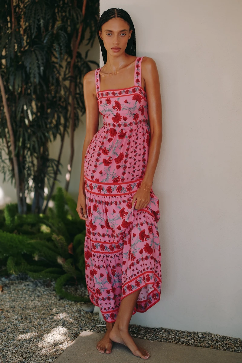 Beach Riot Charlotte Square-Neck Maxi Dress