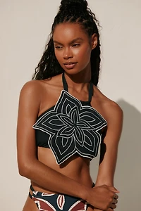 Celandine Daphne Floral Halter Bikini Top