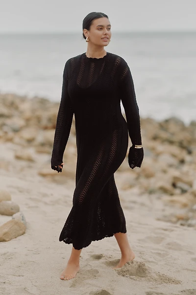 Show Me Your Mumu Plus Long-Sleeve Crochet Maxi Dress