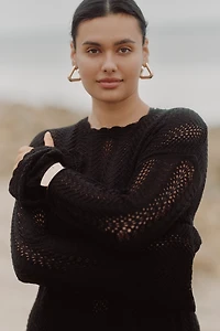 Show Me Your Mumu Plus Long-Sleeve Crochet Maxi Dress