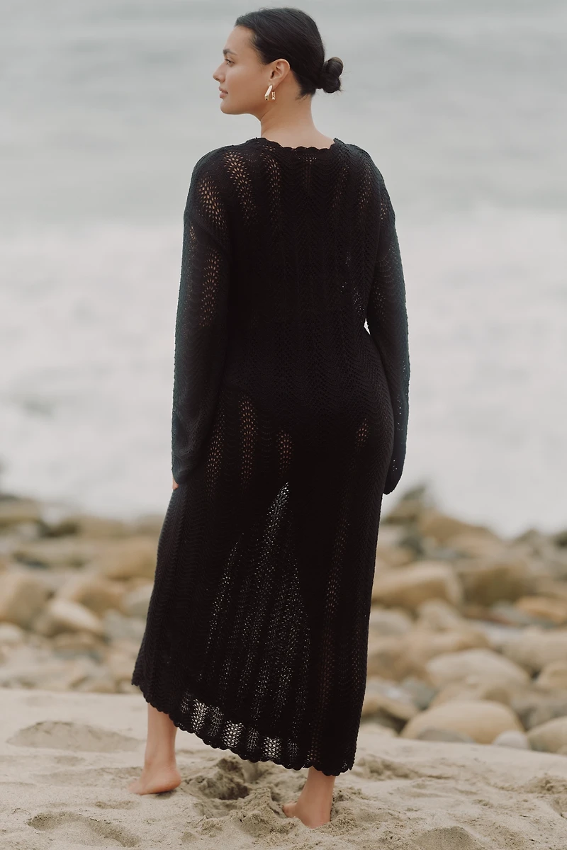 Show Me Your Mumu Plus Long-Sleeve Crochet Maxi Dress