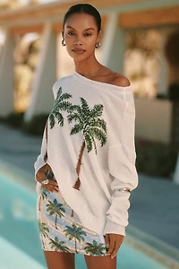 Show Me Your Mumu Woodsy Embroidered Crew-Neck Sweater